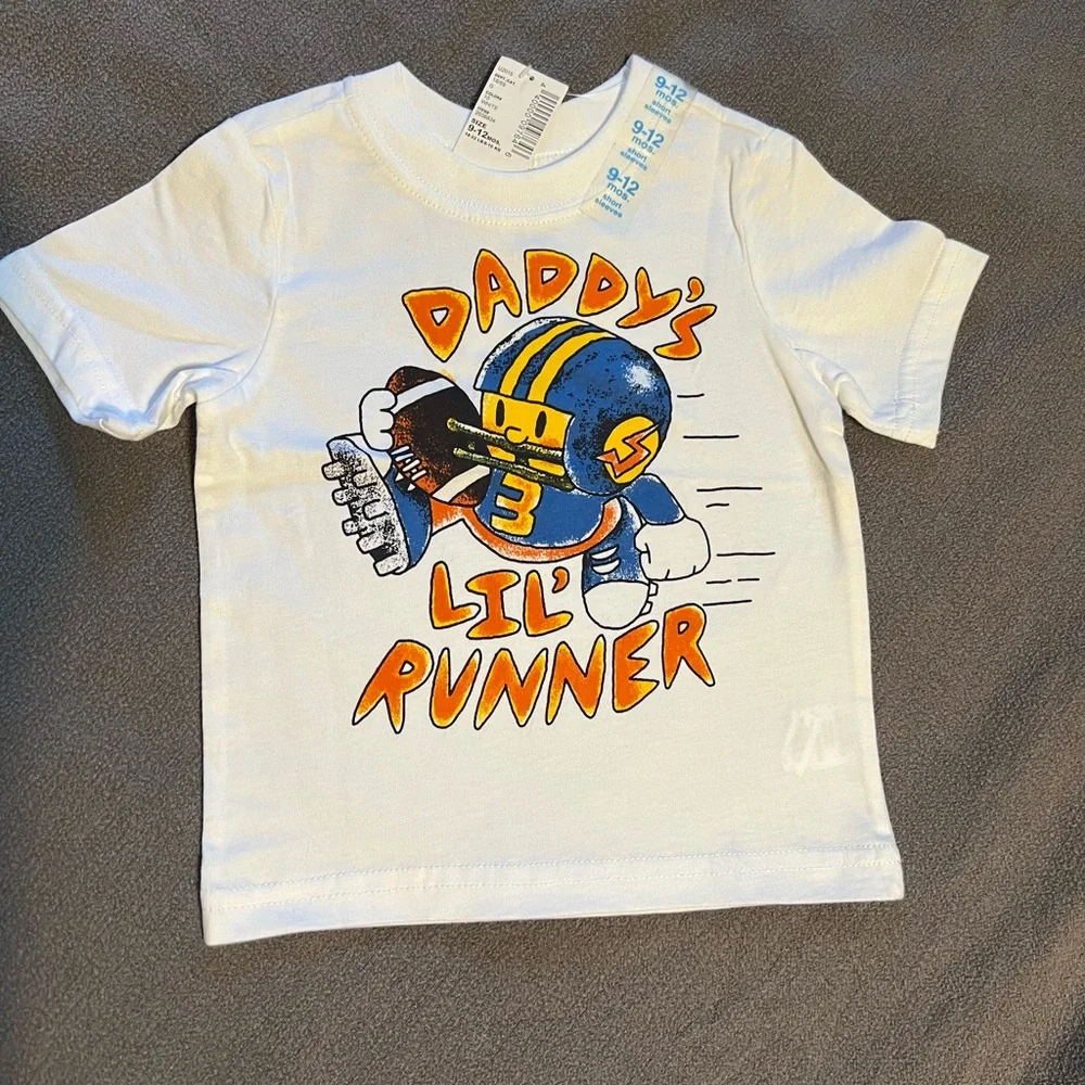 NWT The Children’s Place Infant Boys Football Theme T-Shirt Size 9-12M